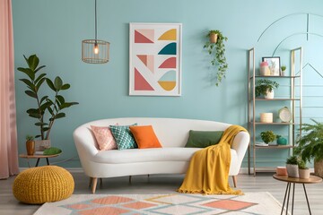 Modern luxury living room with stylish furniture and elegant interior design
