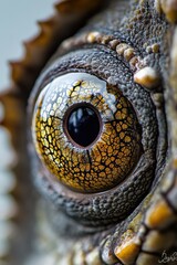 Up-close view of an iguana's eye