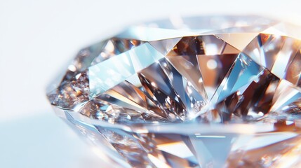 Macro shot of a diamond ring with visible sparkle and precise cuts, isolated on white background