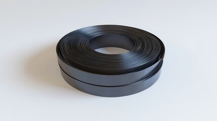 Rolled black metal strip