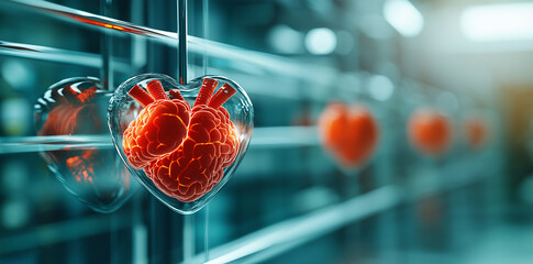 vibrant abstract medical background featuring heart shape with intricate details, symbolizing health and vitality. image evokes sense of care and connection in medical field