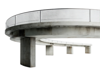 Concrete elevated walkway isolated over png transparent background	