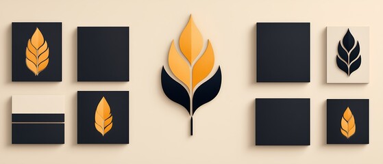 Abstract Art Display Beige Wall