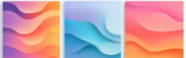 Abstract fluid wavy background set