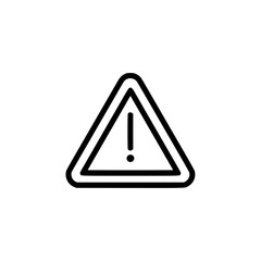 Warning sign outline icon on a minimalistic background  