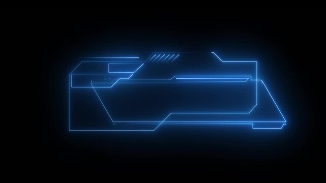 Neon glowing HUD template futuristic frame, Virtual Interface, Reality Technology View Display.Digital neon HUD futuristic background. Future technology interface data sci-fi display screen.