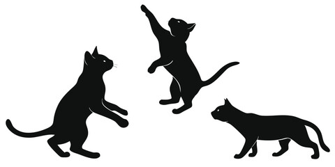 Cute Halloween black cat silhouettes vector images clipart graphics royalty fun