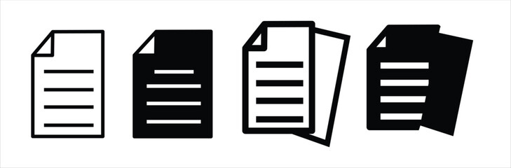document icon set.File folder vector icons. assignment icon. contract document icon. Folder for reports and archive cases. Vector Illustration.White sheets black icon