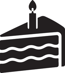 WebCake silhouette, Cake icons in black line and filled versions, Dessert silhouette vector, Birthday cake graphic design 