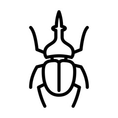 hercules beetle outline icon. insect black line illustration. © Izwarm
