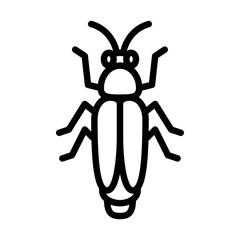 firefly outline icon. insect black line illustration.
