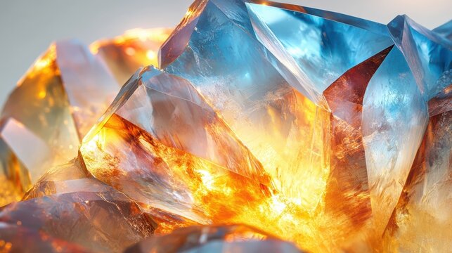 Detailed close-up of a topaz gemstone with perfect shine and clarity, isolated on white background