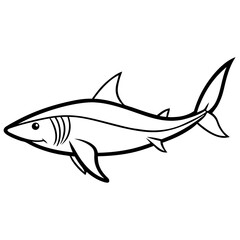 Fototapeta premium Mako Shark in Clean Line Design