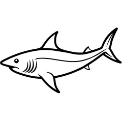 Obraz premium Mako Shark in Clean Line Design