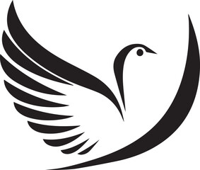 Obraz premium dove logo design silhouette style vector minimal vector art illustration on a white background 