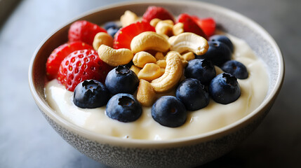 Homemade Yogurt with Fresh Blueberries