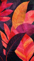 Vibrant Tropical Leaves: A Watercolor Masterpiece