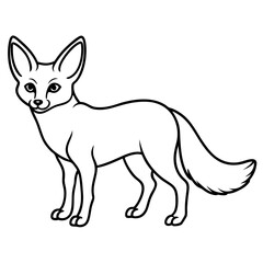 Minimal Fennec Fox Line Drawing Vector Design