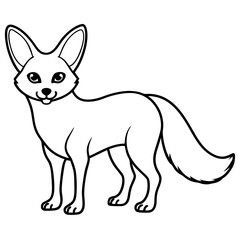 Minimal Fennec Fox Line Drawing Vector Design