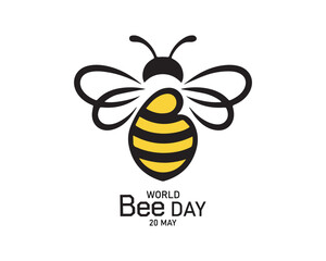 World Bee Day template vector. Banner, poster, card, postcard, placard and background design.