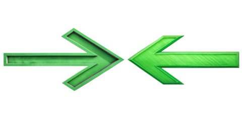 3D arrows, green direction signs, and opposite movement concept—perfect for illustrating left vs right, choice, navigation, or workflow ideas