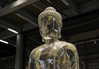 Serene Crystal Buddha Statue A Modern Interpretation of Enlightenment