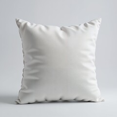 Isolated White Pillow on Light Background for Home Decor Mockup
