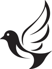 dove logo design silhouette style vector minimal vector art illustration on a white background
