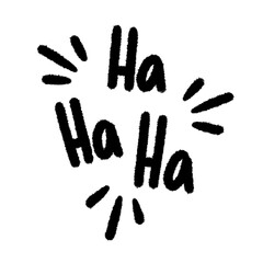 ha ha ha png word handwrite pen line and outline design cartoon cute decoration clipart doodle element quotes