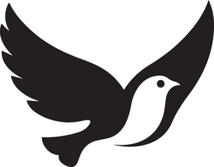 dove logo design silhouette style vector minimal vector art illustration on a white background
