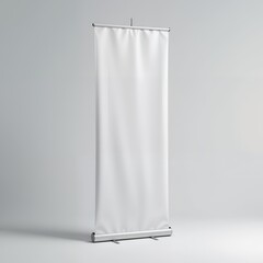 Blank Roll Up Banner Stand in Studio for Advertising Design