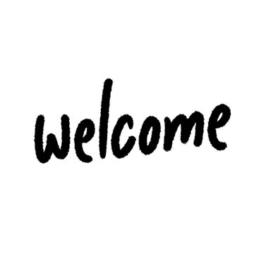 welcome png word handwrite pen line and outline design cartoon cute decoration clipart doodle element quotes