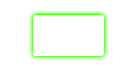 Glowing Green Border on Blank White Rectangle isolated on transparent background