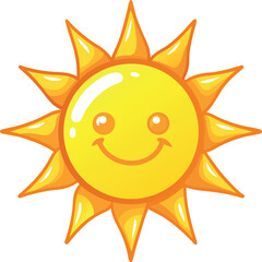 Vector Illustration of Sun with Stylized Rays – Radiant Sun Design for Weather Icons, Summer Projects, and Seasonal Graphic Elements
