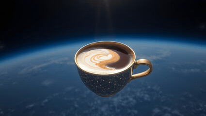 cup of coffee on a dark background