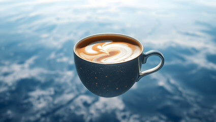 cup of coffee on a dark background