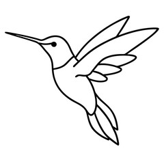 Obraz premium Simple Hummingbird in Continuous Line Vector