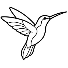 Obraz premium Simple Hummingbird in Continuous Line Vector