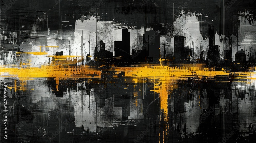 Aufkleber abstract complex glitch with pixel effect in tech background use shading and glitches texture expres