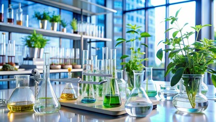 In vitro plant science test explores biotech, eco medicine, and organic chemistry in green lab research