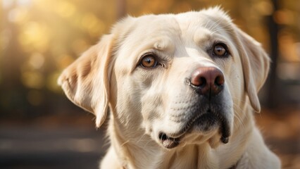 Close-Up Portrait of Labrador Retriever in Natural Light