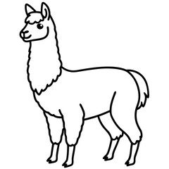 Simple Llama One-Line Vector Artwork