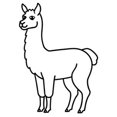 Simple Llama One-Line Vector Artwork