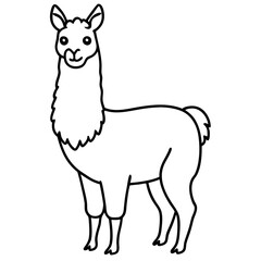 Simple Llama One-Line Vector Artwork