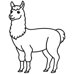 Fototapeta premium Simple Llama One-Line Vector Artwork