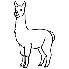 Simple Llama One-Line Vector Artwork