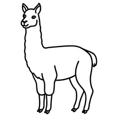 Simple Llama One-Line Vector Artwork