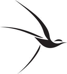 Obraz premium bird logo design silhouette style vector minimal vector art illustration on a white background 