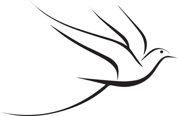 Obraz premium bird logo design silhouette style vector minimal vector art illustration on a white background 