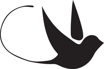 bird logo design silhouette style vector minimal vector art illustration on a white background
